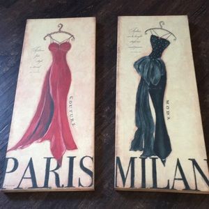 Pair of Paris and Milan canvas